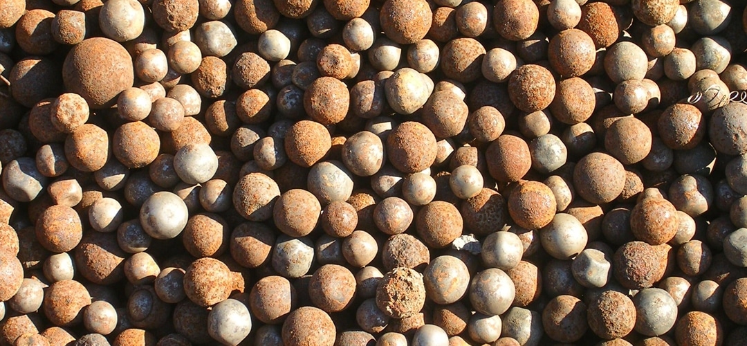 Balls of ferrous scrap metal